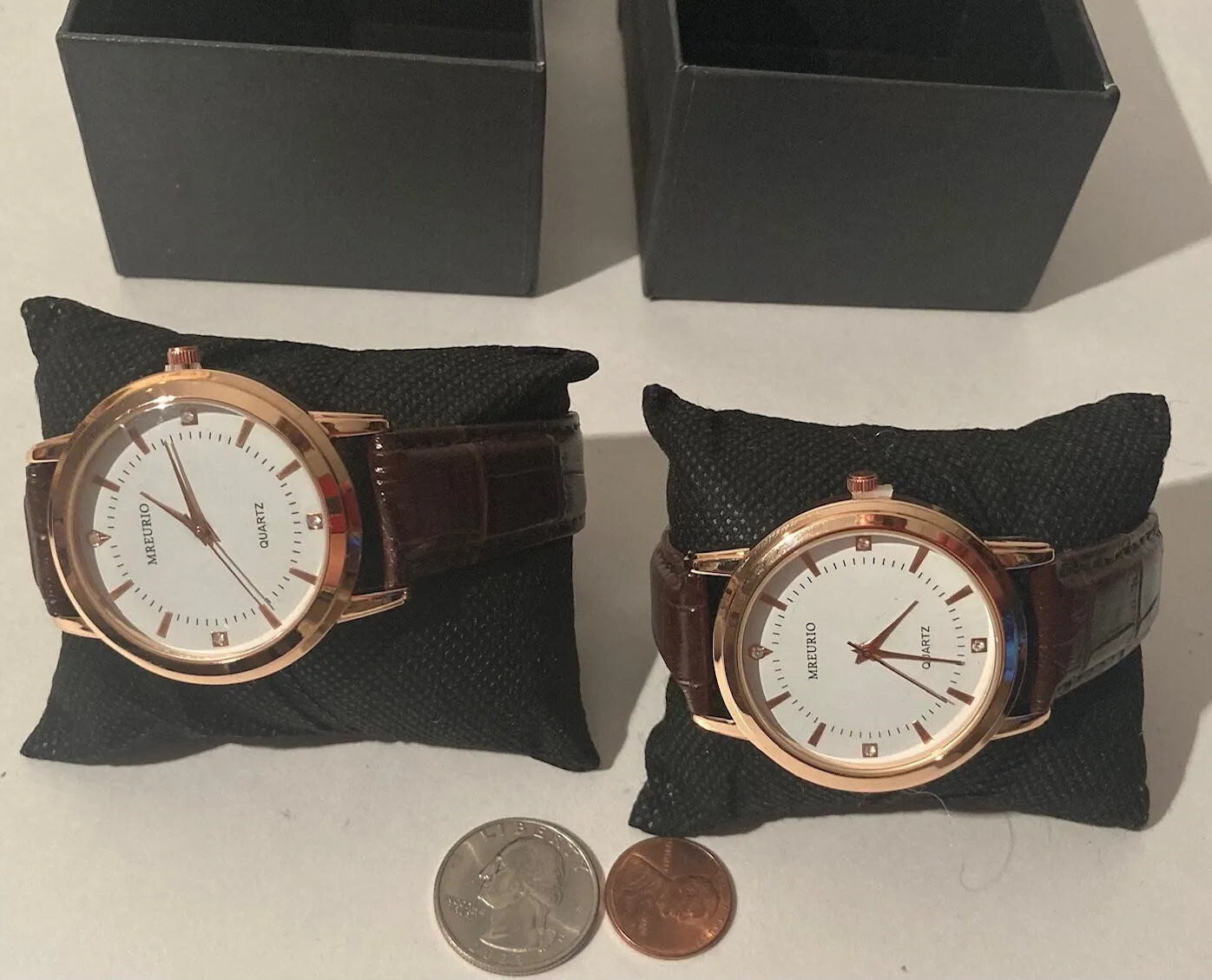 2 Vintage Mreurio Wrist Watches, Watch, Quality, Leather Bands, Nice, Quality, Fashion, Accessory, Wrist, In Boxes, Free Shipping