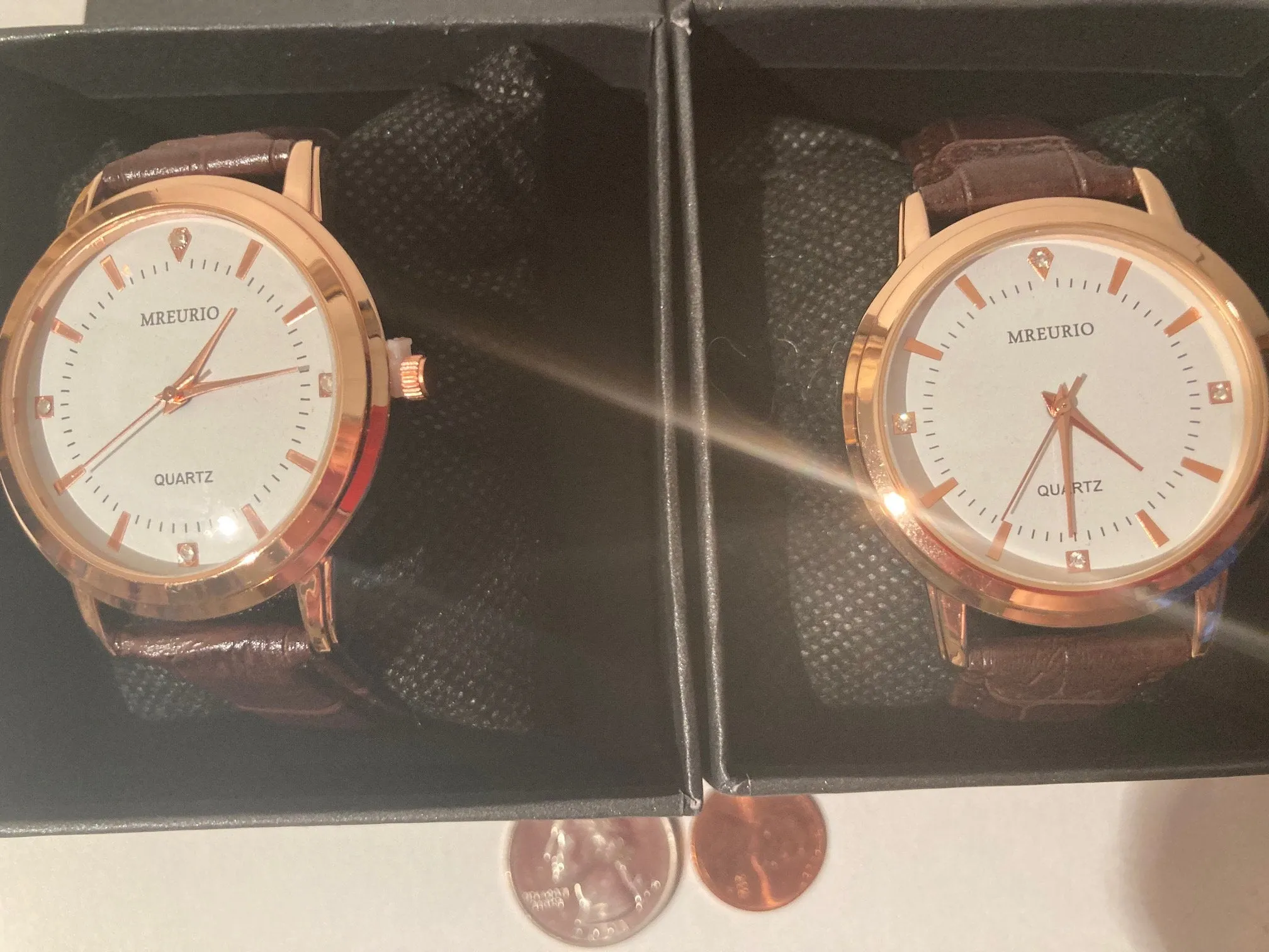 2 Vintage Mreurio Wrist Watches, Watch, Quality, Leather Bands, Nice, Quality, Fashion, Accessory, Wrist, In Boxes, Free Shipping