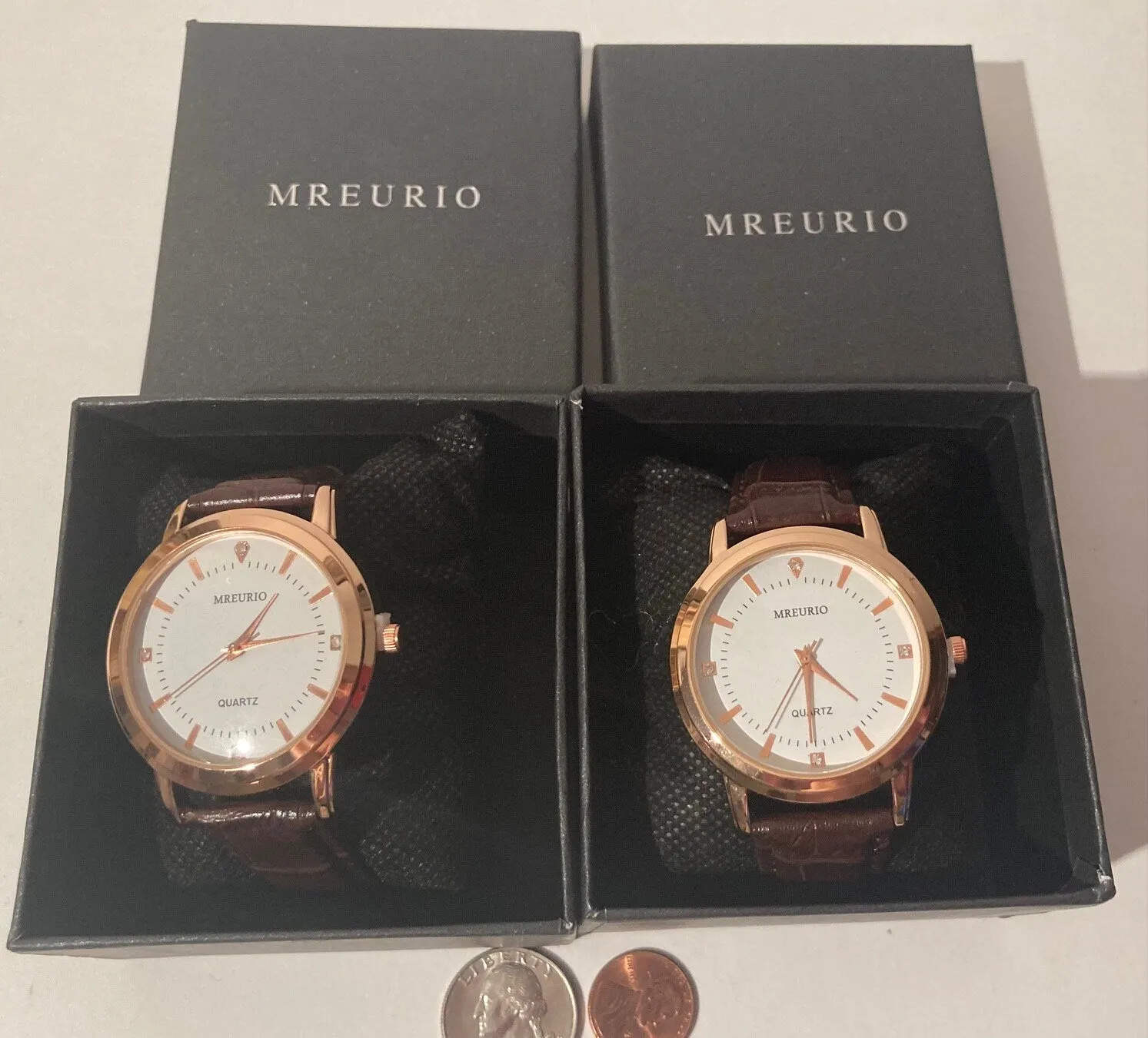 2 Vintage Mreurio Wrist Watches, Watch, Quality, Leather Bands, Nice, Quality, Fashion, Accessory, Wrist, In Boxes, Free Shipping