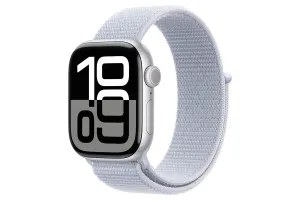 Apple Watch Series 10 GPS   Cellular | 42mm | Silver Aluminium Case with Blue Cloud Sport Loop