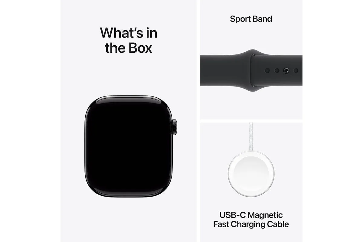 Apple Watch Series 10 GPS   Cellular | 46mm | Jet Black Aluminium Case with Black Sport Band M/L