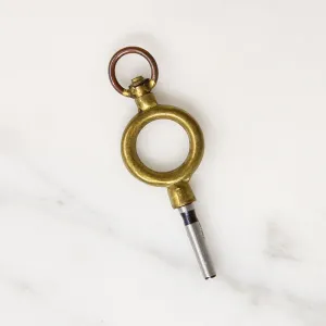 Austere Victorian Brass & Steel Watch Key