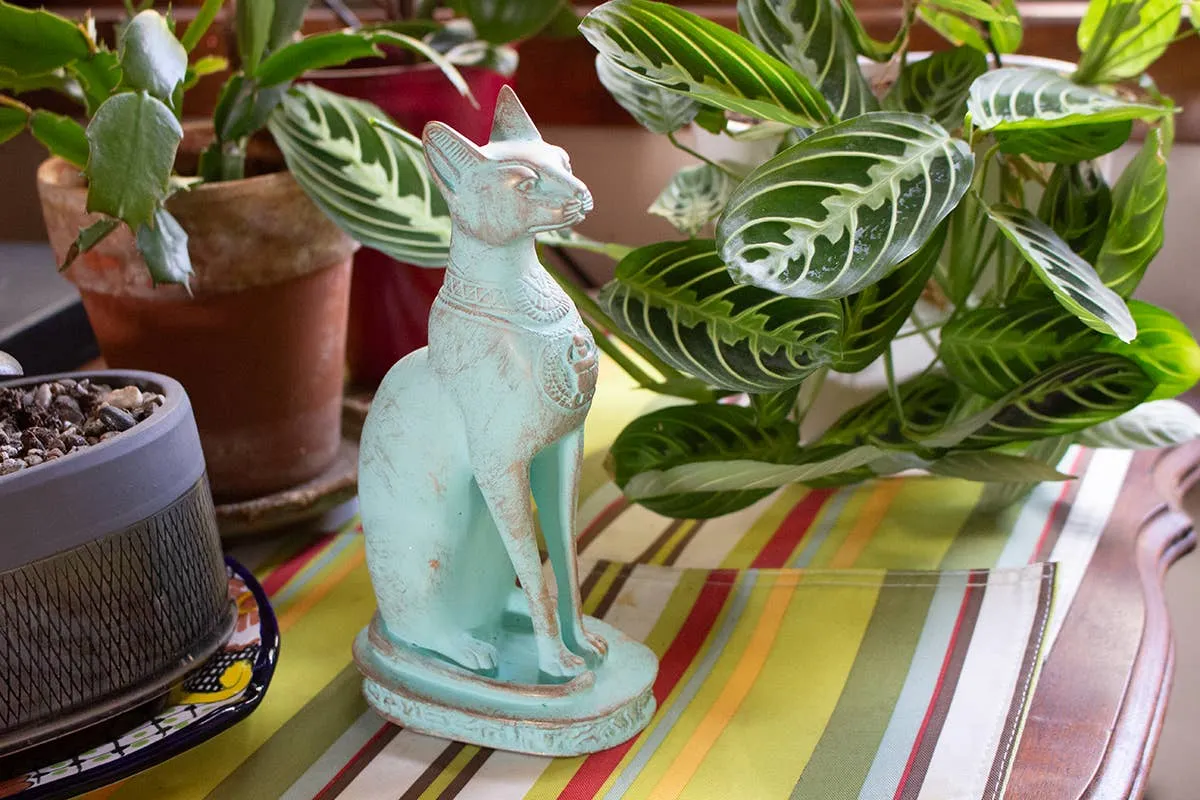 Bastet Cat Statues - Patina: Small