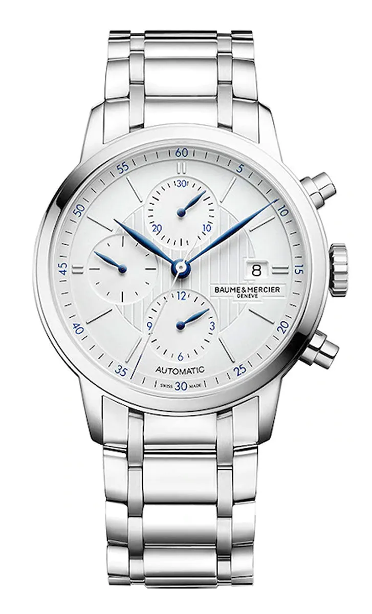 Baume & Mercier Classima Chronograph Stainless Steel Automatic Silver Dial Date Mens Watch M0A10331