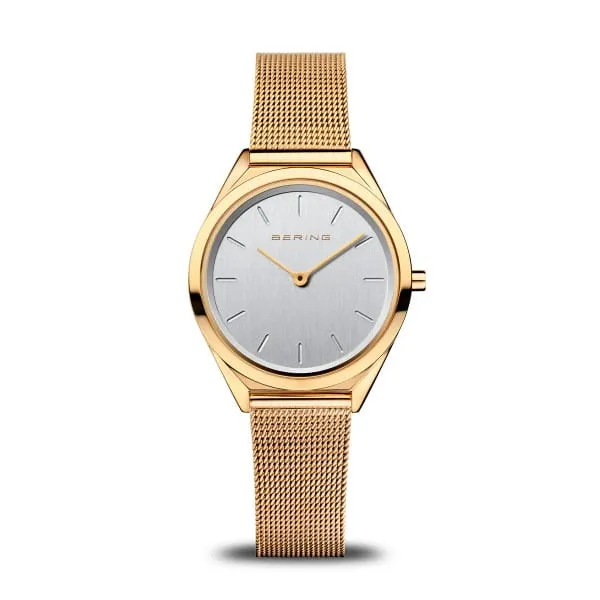 Bering 17031-334 Ultra Slim Gold Stainless Steel Mesh Strap Women Watches