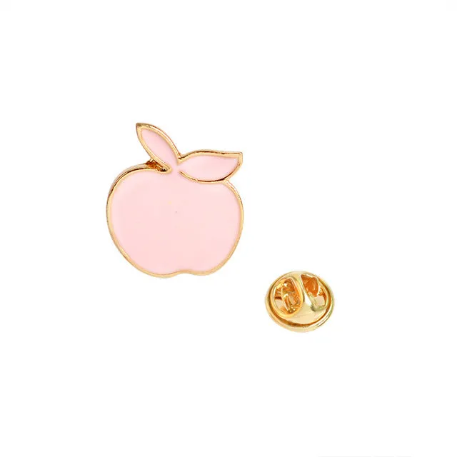 Black Pink Pineapple Apple House Fox Snow Mountain Shell Brooch Button Pins Denim Jacket Pin Badge Cartoon Fashion Jewelry Gift