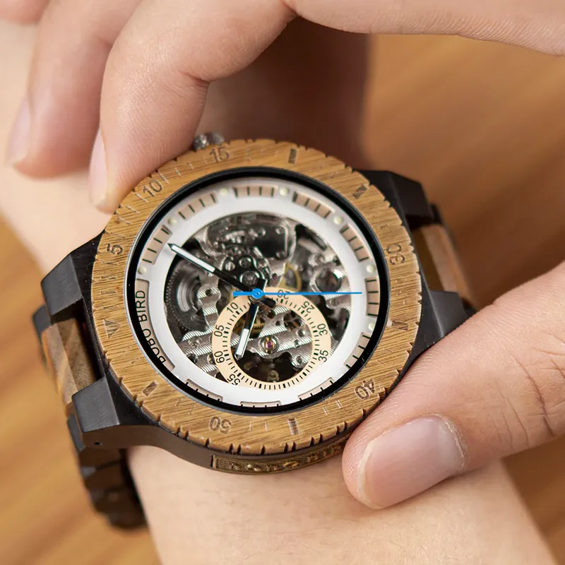 BOBO BIRD Wooden Mechanical Watch Men