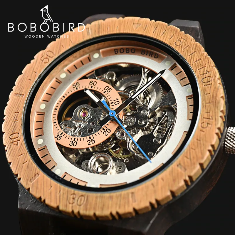 BOBO BIRD Wooden Mechanical Watch Men