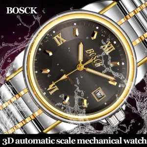 BOSCK High Quality Tourbillon Men Watches Top Brand Luxury Business Waterproof Watches Men Automatic Mechanical Wrist Watches