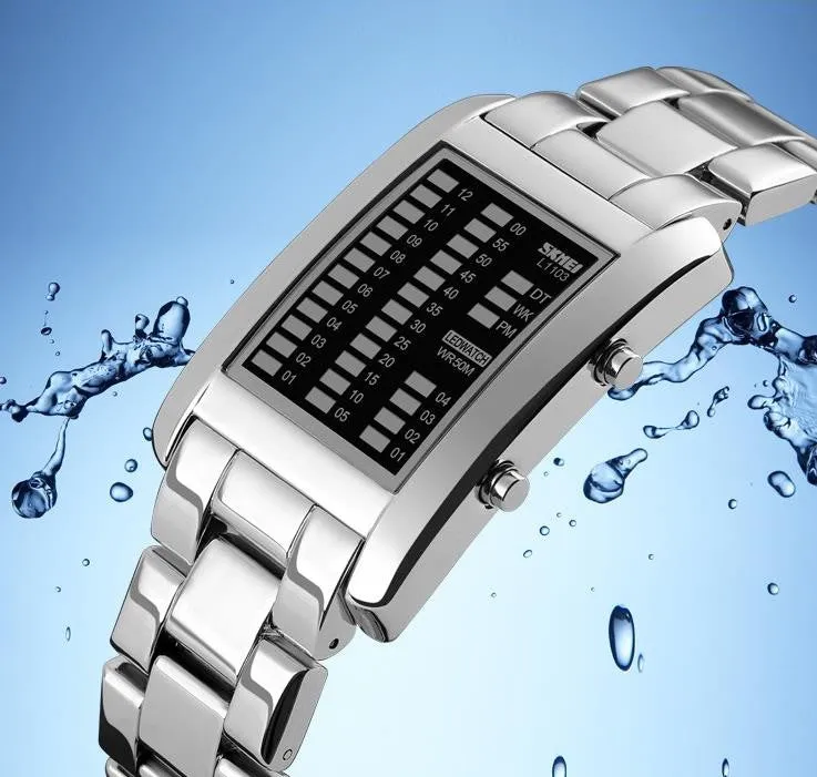 Brand SKMEI 1103 High Quality Alloy Analog Luxury Fashion Men's Wrist Watch New binary led wristwatches