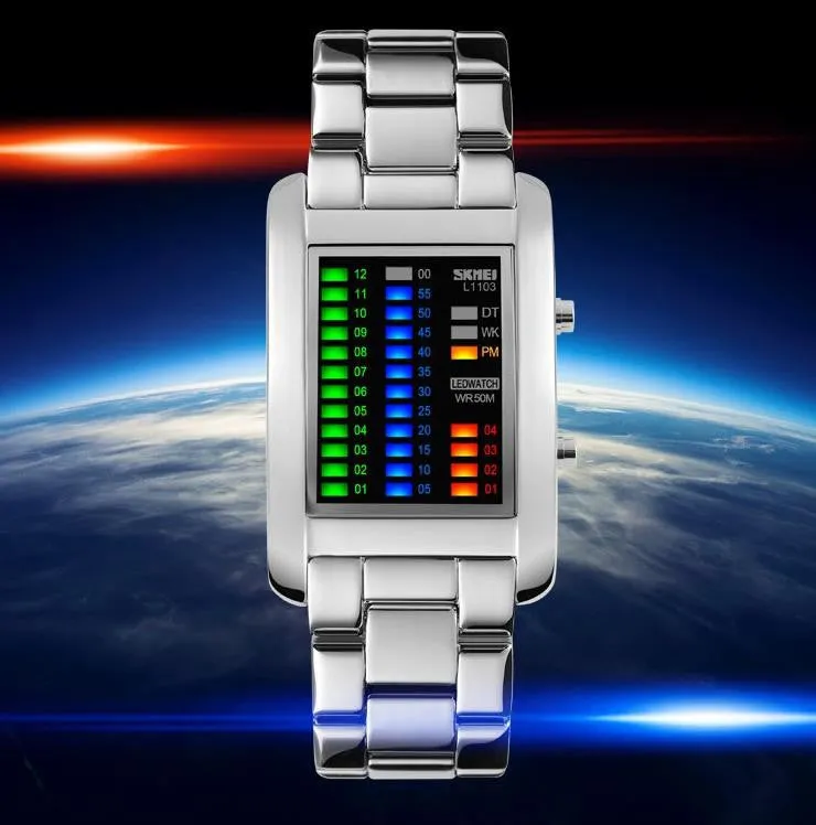 Brand SKMEI 1103 High Quality Alloy Analog Luxury Fashion Men's Wrist Watch New binary led wristwatches