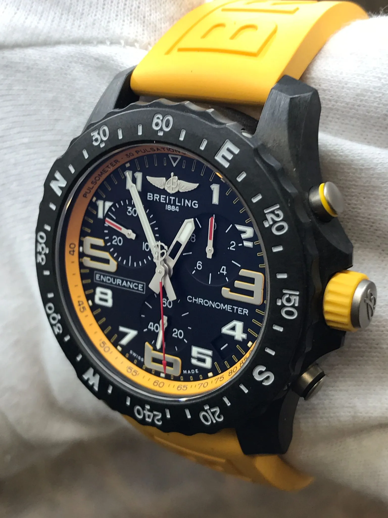 Breitling ENDURANCE PRO Yellow X82310 Black Dial Quartz Men's Watch