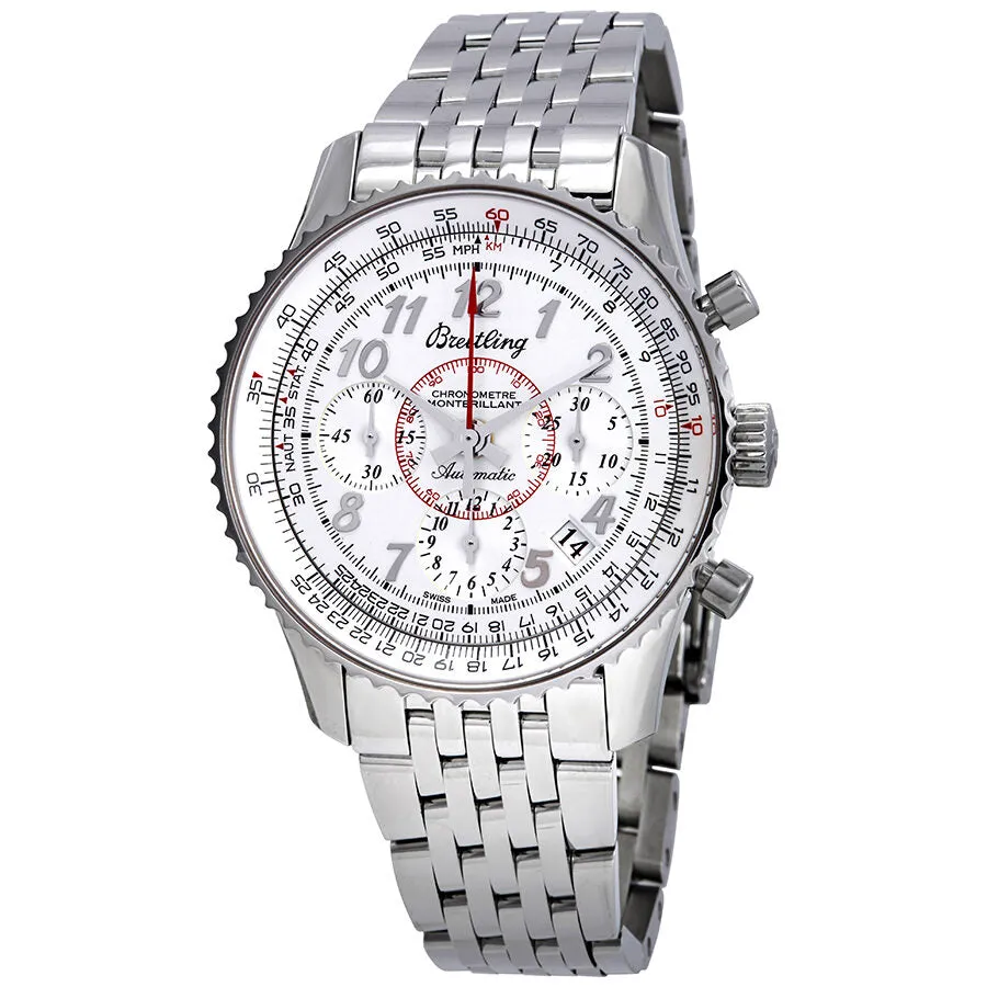 Breitling Montbrillant 01 White Dial Automatic Men's Chronograph Watch AB013112/G735SS AB013112-G735-448A