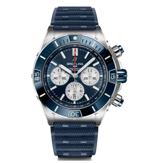 Breitling Super Chronomat B01 44 with Blue Rubber Strap