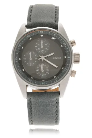 C3787 Grey Blue Leather Watch