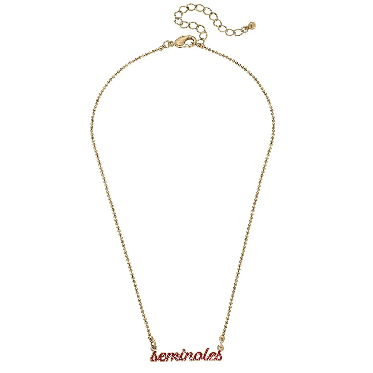 Canvas Seminoles Enamel Script 16" Necklace