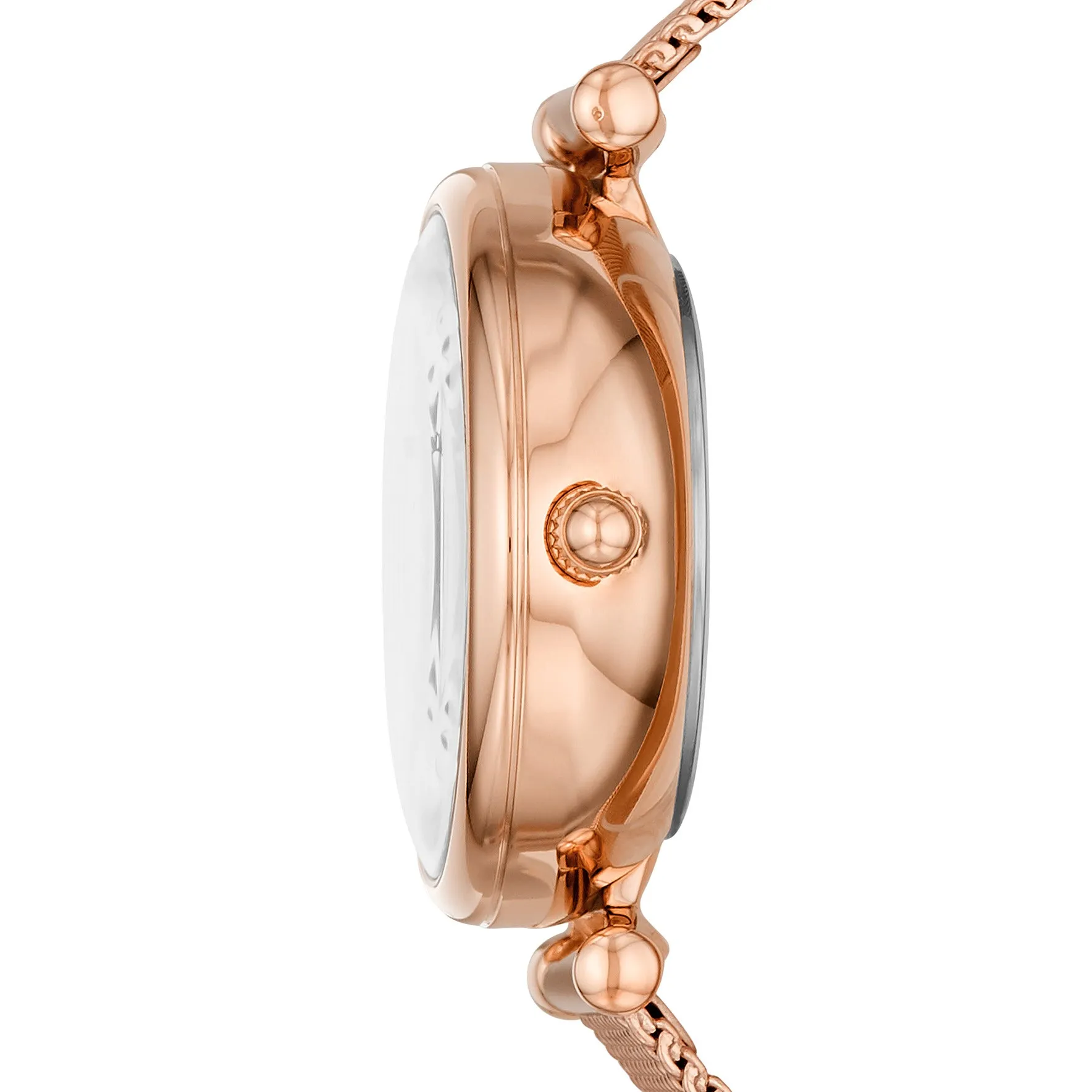 Carlie Mini Automatic Rose Gold-Tone Stainless Steel Mesh Watch