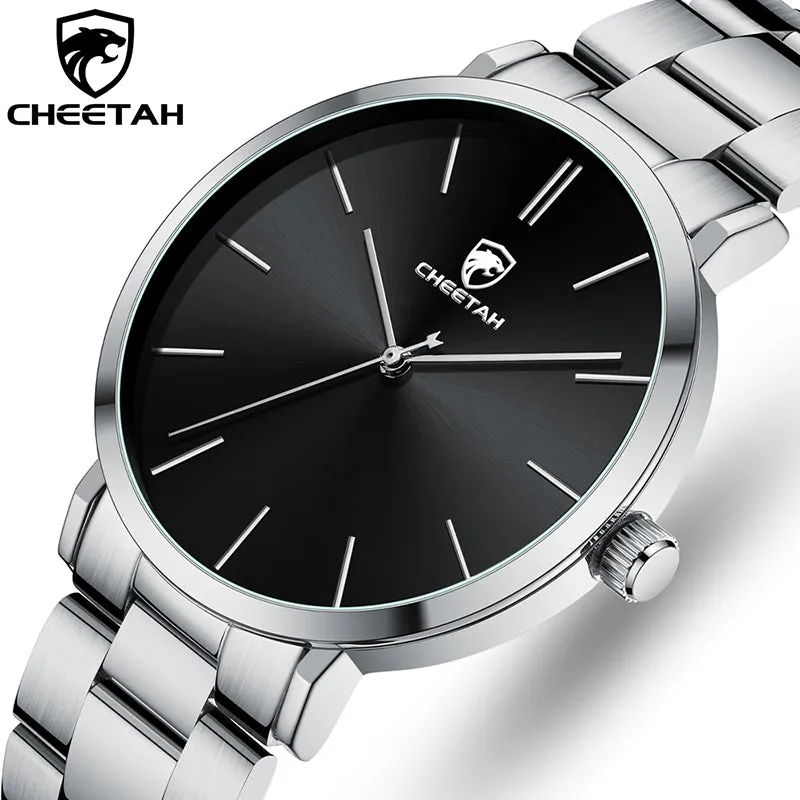 CHEETAH CH1615 GEM - Men's Classy Modern Watch - Silver Black