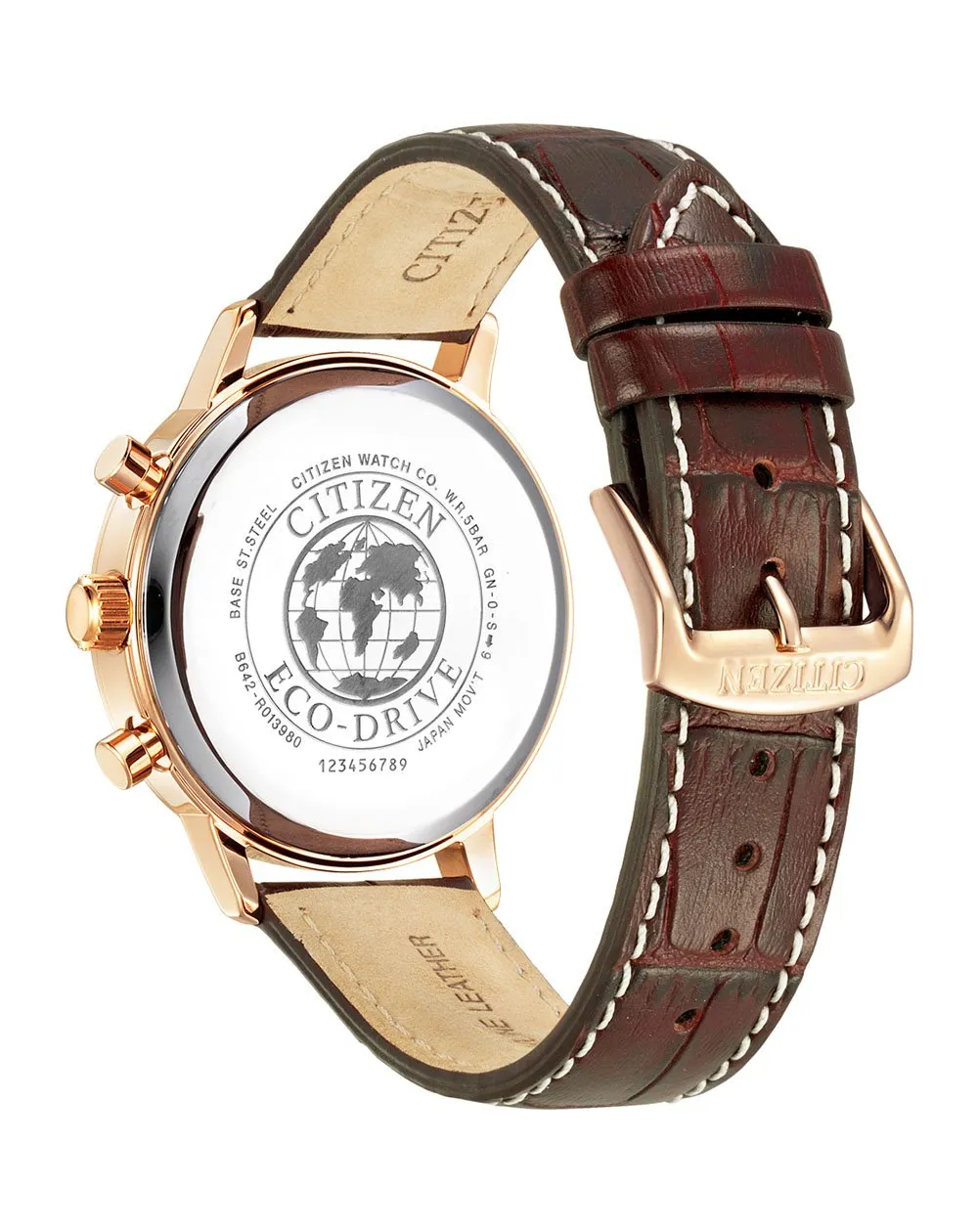 Citizen Brown Leather Chronograph Dress Watch CA7063-12A