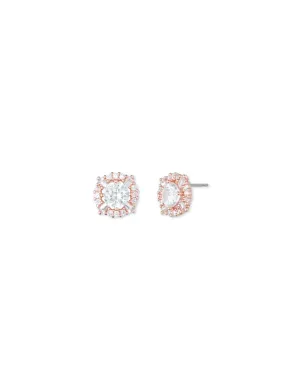 Cubic Zirconia Pave Halo Earrings