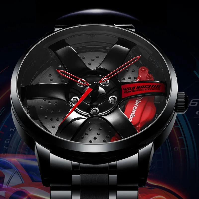 Custom Design Sport Car Rim Watches