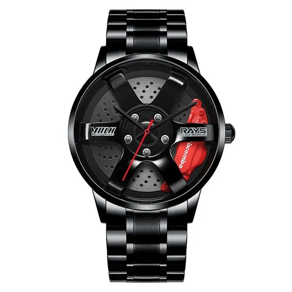 Custom Design Sport Car Rim Watches