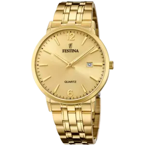 Elegant Festina Men's Watch with Gold Stainless Steel Strap and Champagne Dial F20513/3