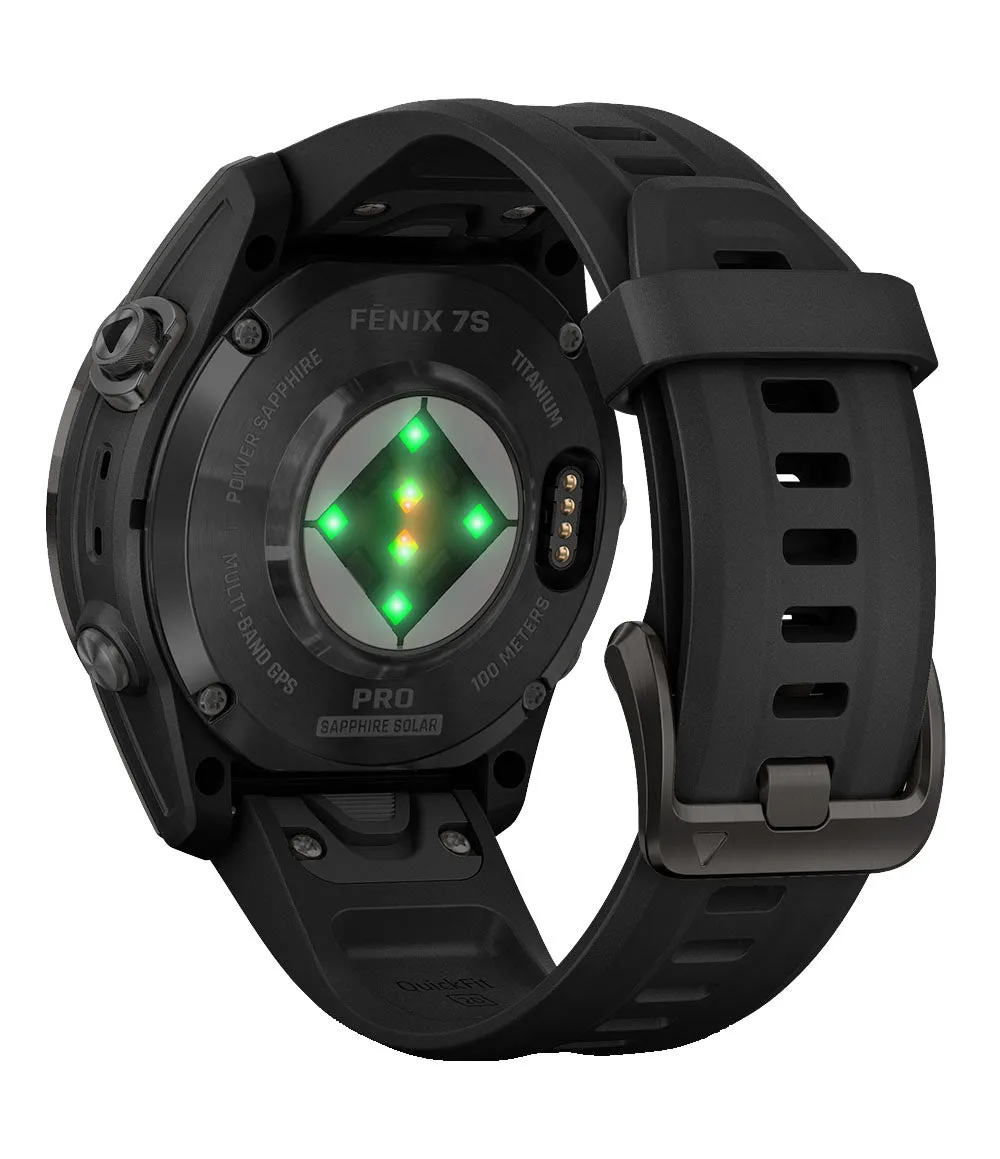 Fenix 7S Pro Saph Solar, Carbon Gray Ti w/Black Band