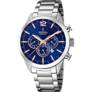 Festina Watch Blue Rose Timeless Chrono Stainless Steel F20343-9