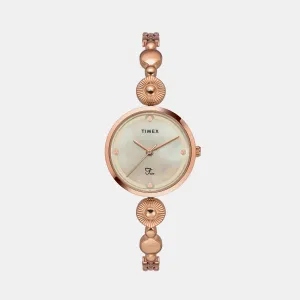 Fria Women's Mother Of Pearl Analog Brass Watch TWEL18201