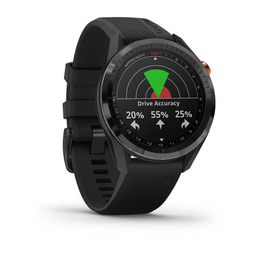 Garmin Approach S62 Black Silicone Band Sport GPS Golf Smartwatch & CT10 Tracker Bundle - 010-02200-02