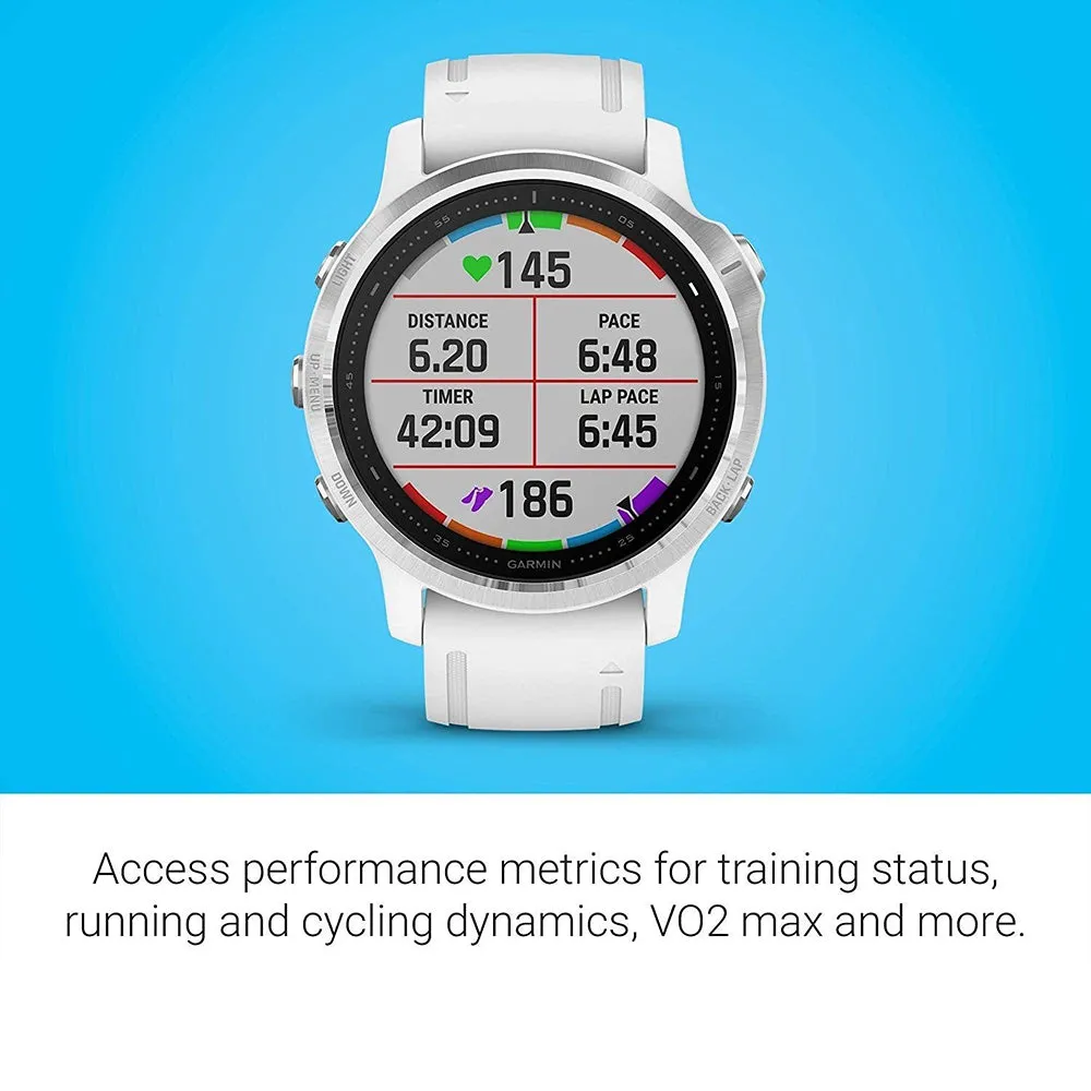 Garmin fenix 6S White Silicone Band Black Digital Dial Multisport GPS Smart Watch - 010-02159-00