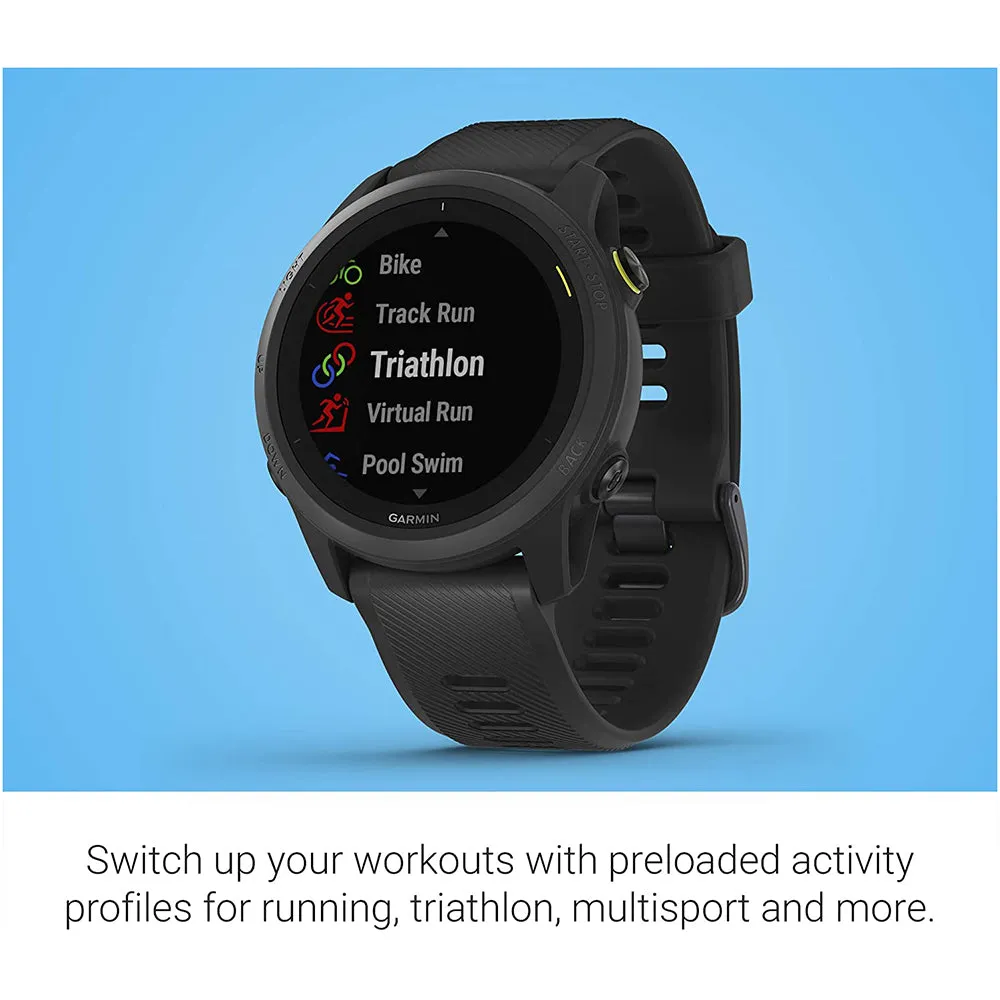 Garmin Forerunner 745 Black Silicone Strap Digital Dial GPS Running and Triathlon Smart Watch - 010-02445-00