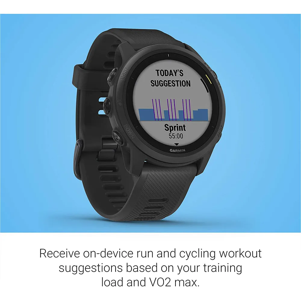 Garmin Forerunner 745 Black Silicone Strap Digital Dial GPS Running and Triathlon Smart Watch - 010-02445-00