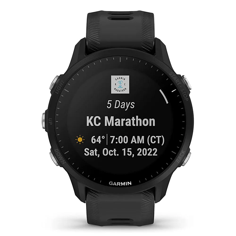 Garmin Forerunner 955 Solar Black Tailored to Triathletes Long-Lasting Battery GPS Running Smartwatch - 010-02638-00