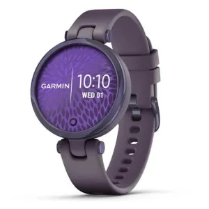 Garmin Lily Small GPS Touchscreen Patterned Lens Dark Purple Midnight Orchid Bezel with Deep Orchid Case and Silicone Band Smartwatch - 010-02384-02