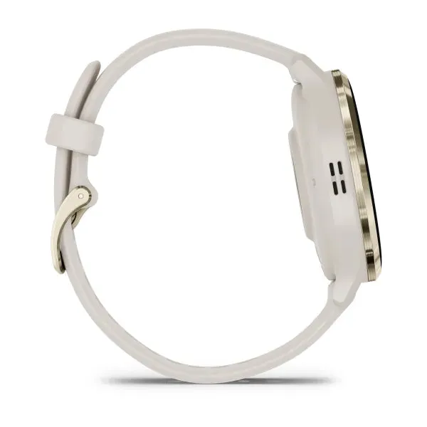 Garmin Venu 3S Soft Gold Stainless Steel Bezel Silicone Band - Ivory | 49-GAR-010-02785-04