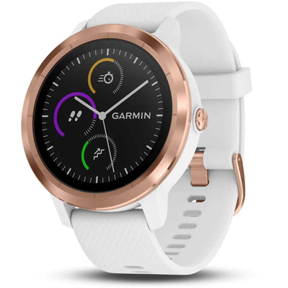 Garmin vivoactive 3 White Silicone Band Black Dial GPS Smart Watch - 010-01769-09