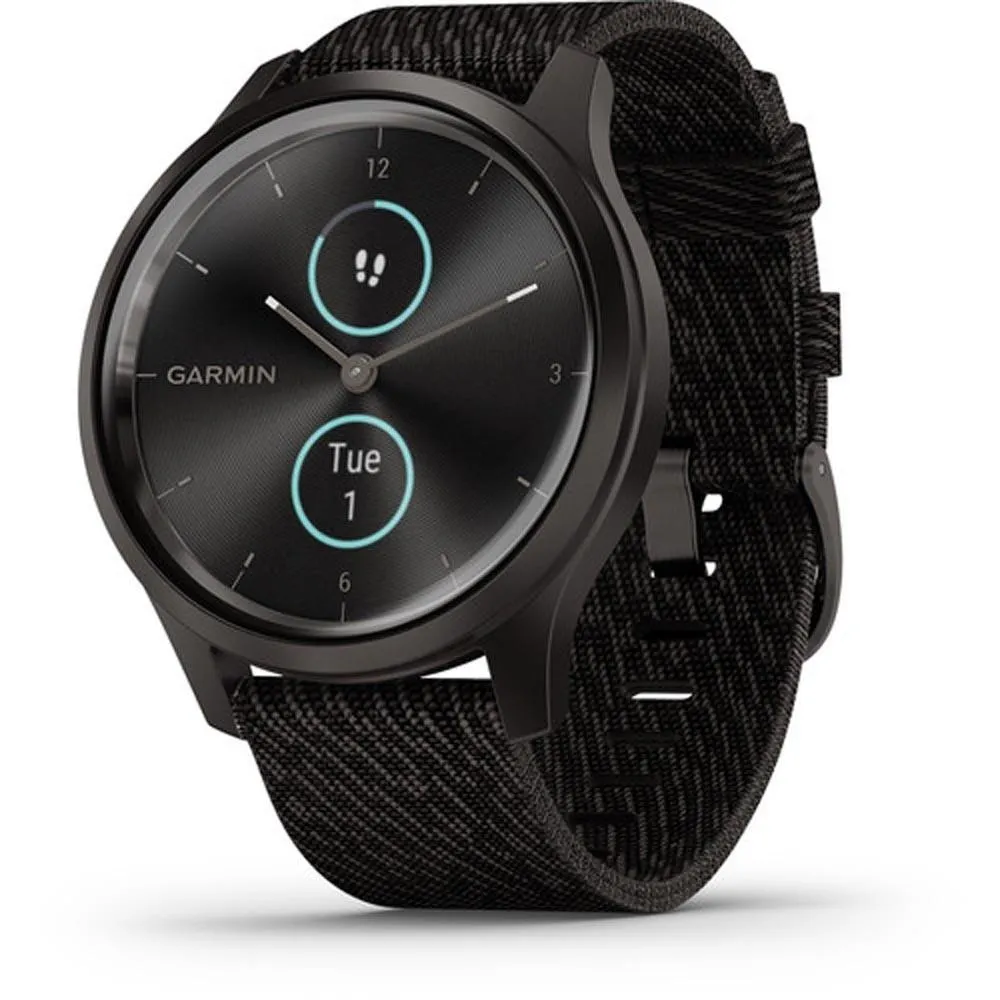 Garmin vivomove Black Pepper Nylon Band Light Black Quartz Dial Hybrid Watch - 010-02240-03