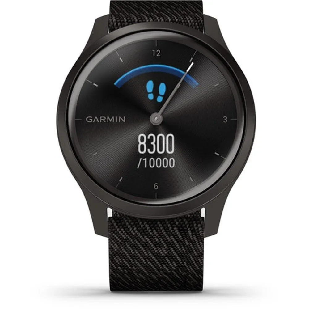 Garmin vivomove Black Pepper Nylon Band Light Black Quartz Dial Hybrid Watch - 010-02240-03