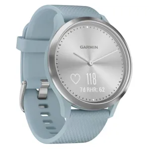 Garmin vivomove HR Silver Sea Foam Silicone Band Black Digital Dial Smart Watch - 010-01850-18