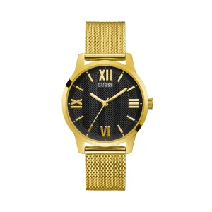 Guess Campbell Gold Mesh Bracelet Black Dial Quartz Watch for Gents - GW0214G2