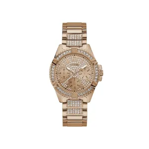 Guess Women 40 mm Size Rose Gold Dial Round Analog Watch - W1156L3