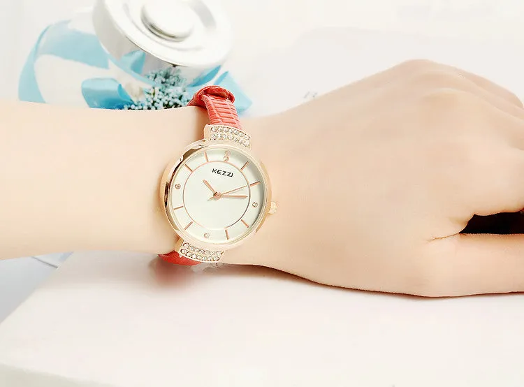 High Quality luxury Brand Leather Strap Watches Women fashion rhinestone Dress Watch Relogio Waterproof Ladies Watch Gift Clock