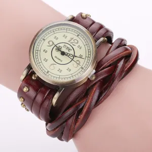 High Quality Vintage Cow Leather Rivet Watch Women Antique Wrist Watch Casual Quartz Watch Relogio Feminino Reloj Mujer