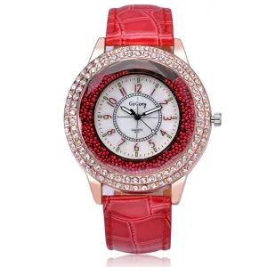 Hot Luxury Brand Diamond Orologio Donna Fashion Rhinestone Watch Women Casual Leather Clock Female Quartz Ladies Wristwatch