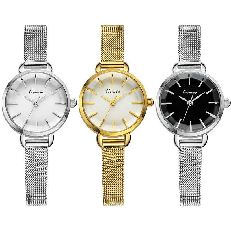 KIMIO New Women Watch Fashion Casual Analog Display Quartz Watch Luxury Gold Lady Watch Women Wristwatch quartz-watch