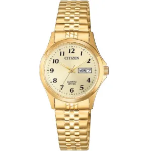 LADIES Gold-Tone Champagne Dial