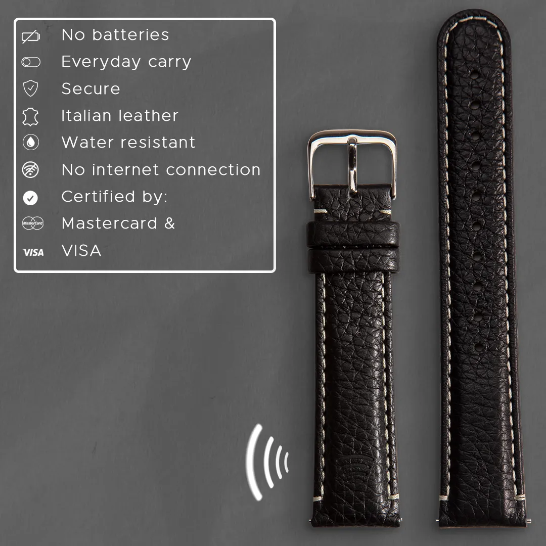 Leather watch strap