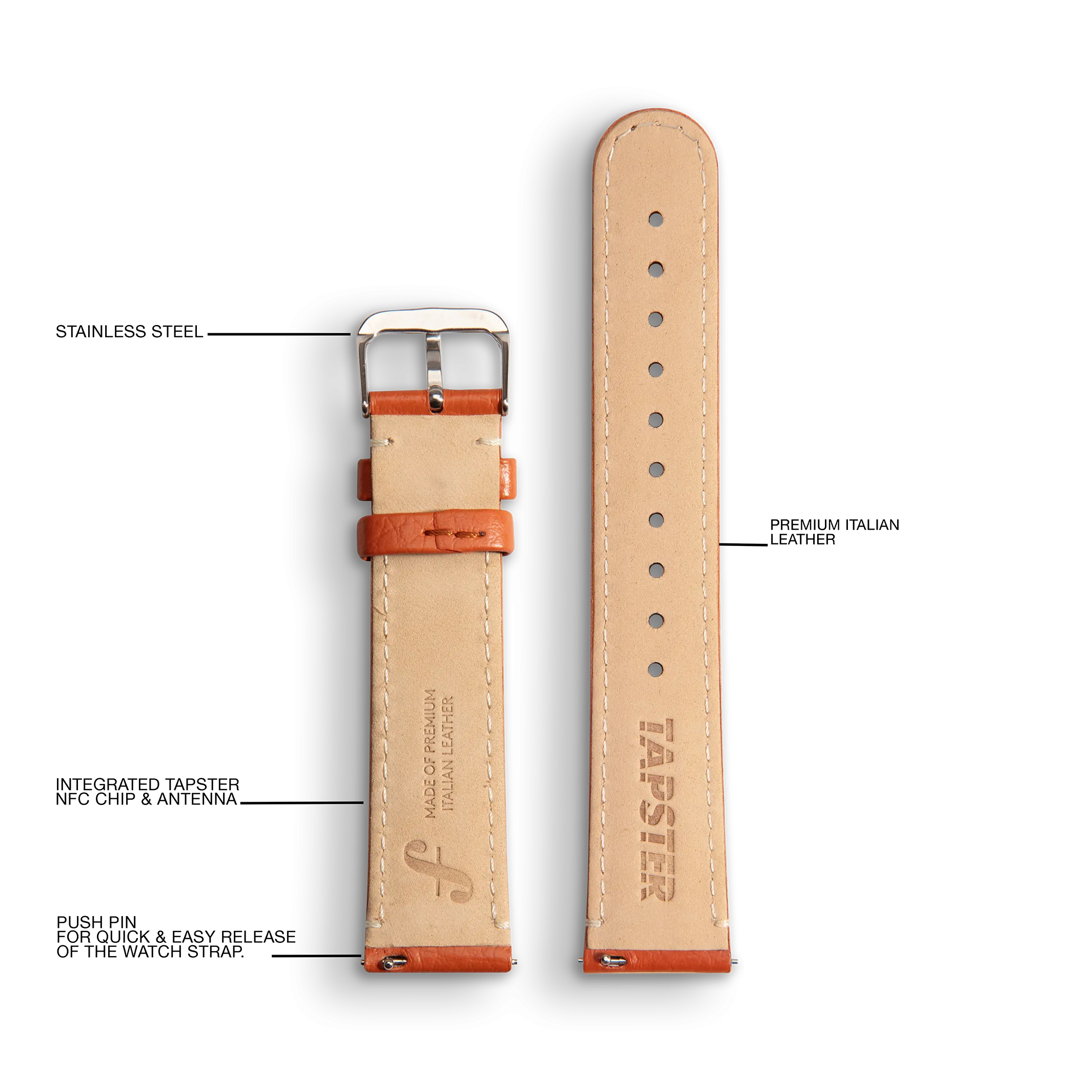 Leather watch strap